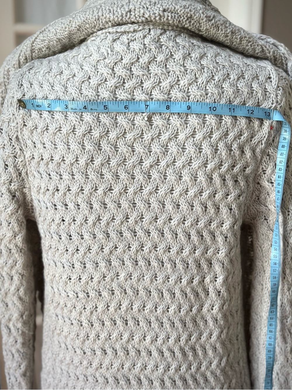 Aran Sweater Market Waterfall Cable Cardigan 100% Virgin Wool Ireland M - Picture 13 of 13